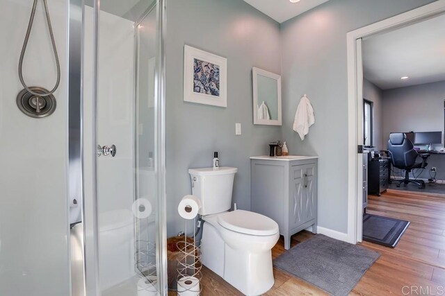 2255 Via Dulcea, Fallbrook, CA 92028 - full bath with wood finished floors, a stall shower, and vanity