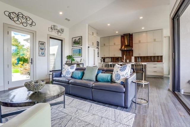 2255 Via Dulcea, Fallbrook, CA 92028 - living area with light wood-style flooring and recessed lighting