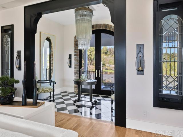 2255 Via Dulcea, Fallbrook, CA 92028 - entryway featuring french doors, tile patterned floors, and arched walkways