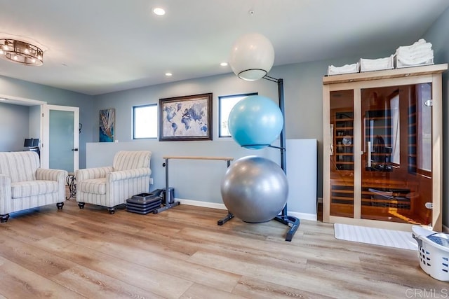 2255 Via Dulcea, Fallbrook, CA 92028 - workout area with wood finished floors and recessed lighting