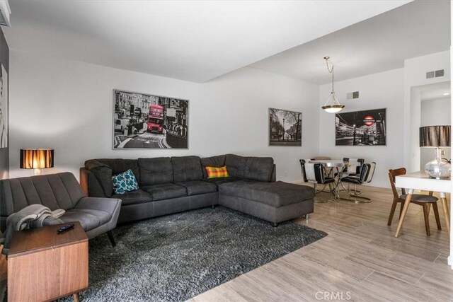 1692 Fairway Cir, Palm Springs, CA 92264 - living area with wood finished floors and visible vents