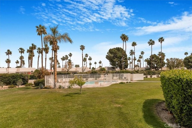 1692 Fairway Cir, Palm Springs, CA 92264 - view of yard with a community pool and fence