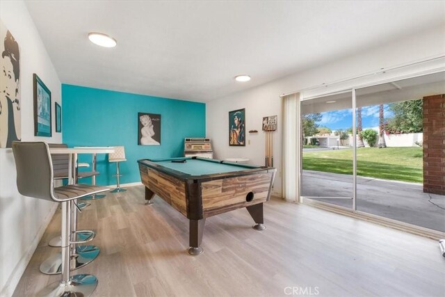 1692 Fairway Cir, Palm Springs, CA 92264 - game room featuring recessed lighting, wood finished floors, baseboards, and billiards