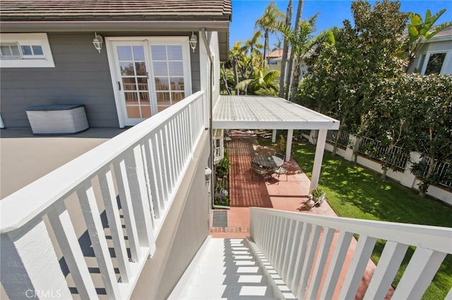 balcony featuring a patio area