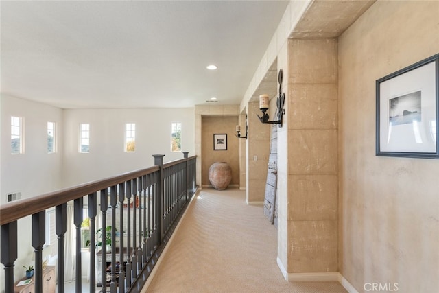 30088 Mauroux Ct, Murrieta, CA 92563 - hallway featuring recessed lighting, carpet, visible vents, and baseboards