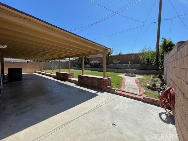 view of patio featuring a fenced backyard