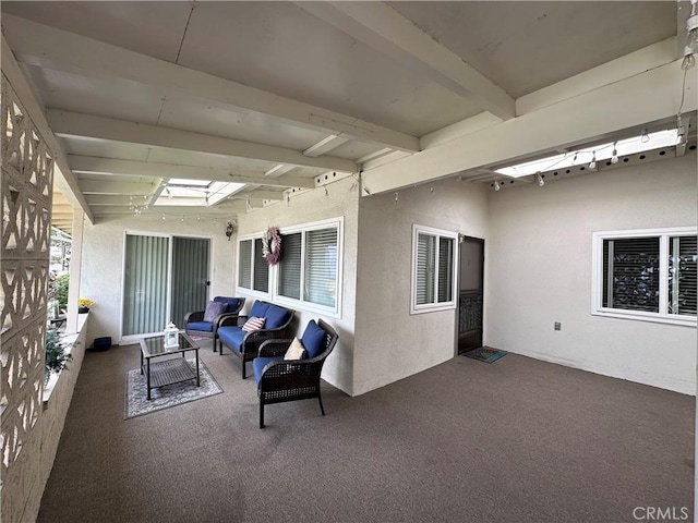 exterior space with an outdoor hangout area