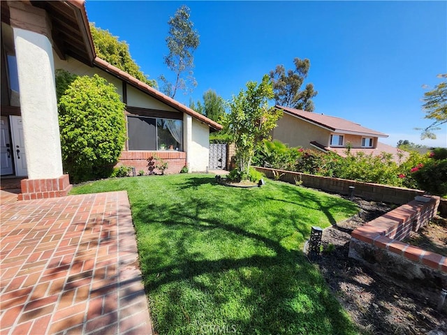 view of yard with a patio area