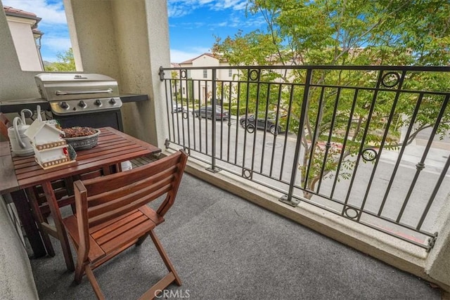 balcony featuring area for grilling