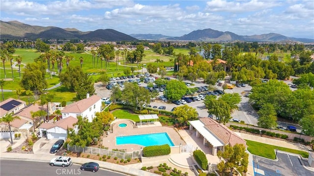 28751 Broadstone Way, Menifee, CA 92584 - aerial view of a mountainous background and a pool area