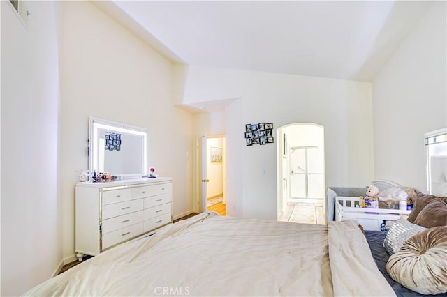 28751 Broadstone Way, Menifee, CA 92584 - bedroom featuring high vaulted ceiling