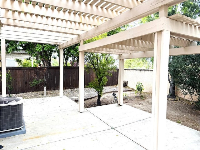 28751 Broadstone Way, Menifee, CA 92584 - fenced backyard featuring cooling unit, a pergola, and a patio area