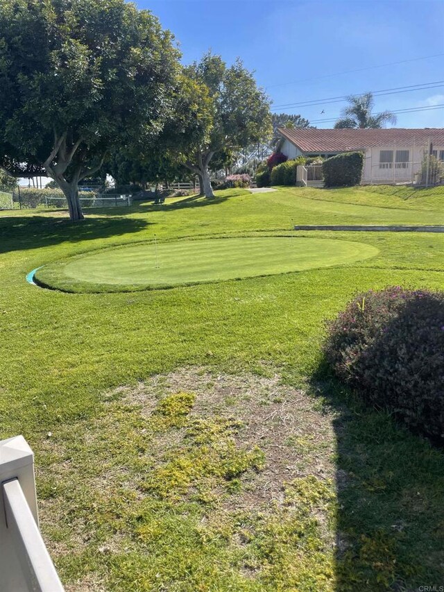 1726 Belle Meade Rd, Encinitas, CA 92024 - view of green lawn with a putting green