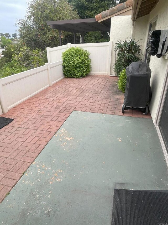 1726 Belle Meade Rd, Encinitas, CA 92024 - view of patio featuring area for grilling and fence