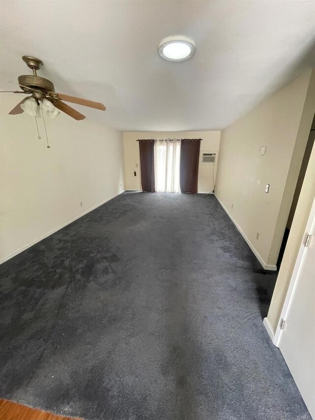 1726 Belle Meade Rd, Encinitas, CA 92024 - unfurnished living room with ceiling fan, dark carpet, and baseboards