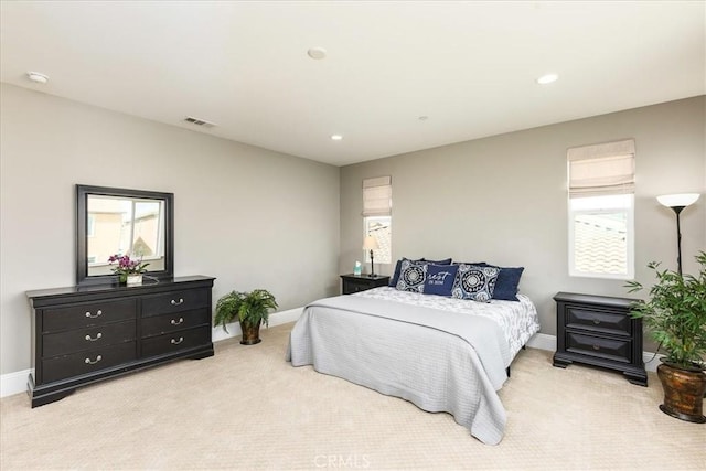 30580 Hawkscrest Rd, Murrieta, CA 92563 - bedroom with light carpet, visible vents, and multiple windows