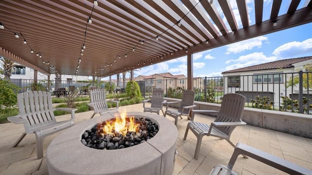 10861 Blake Way, San Diego, CA 92129 - view of patio / terrace with an outdoor fire pit and a pergola