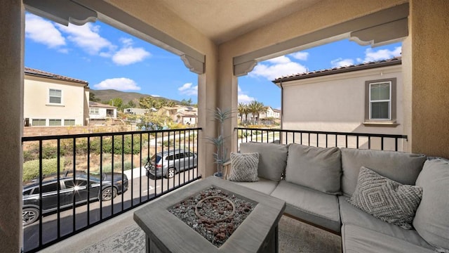10861 Blake Way, San Diego, CA 92129 - balcony featuring outdoor lounge area, a residential view, and a mountain view