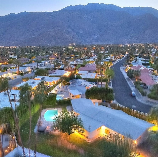 1261 Linda Vista Rd, Palm Springs, CA 92262 - aerial view of residential area with a mountainous background and a pool
