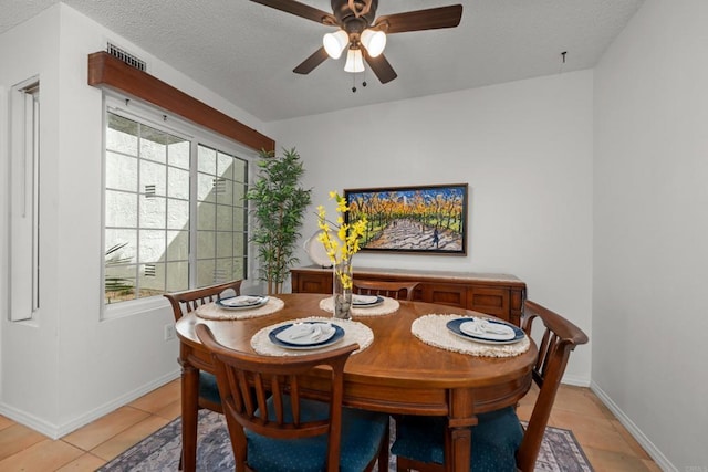 1579 Apache Dr Unit E, Chula Vista, CA 91910 - dining room featuring a ceiling fan, light tile patterned flooring, and a textured ceiling