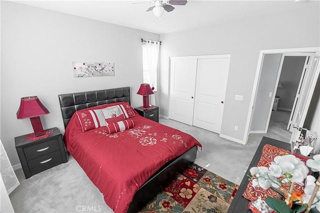 39580 Strada Pozzo, Lake Elsinore, CA 92532 - bedroom featuring ceiling fan, a closet, baseboards, and carpet floors