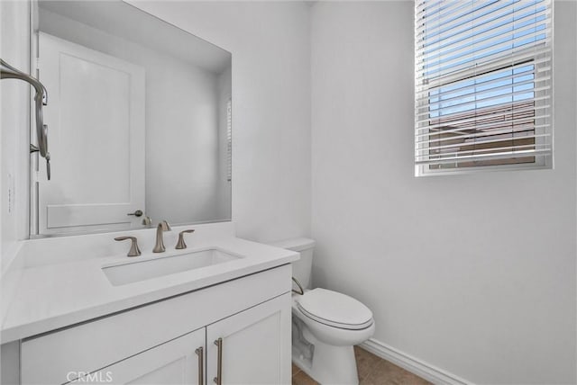 2575 Sierra Bella Dr, Corona, CA 92882 - half bathroom with tile patterned floors, toilet, and vanity