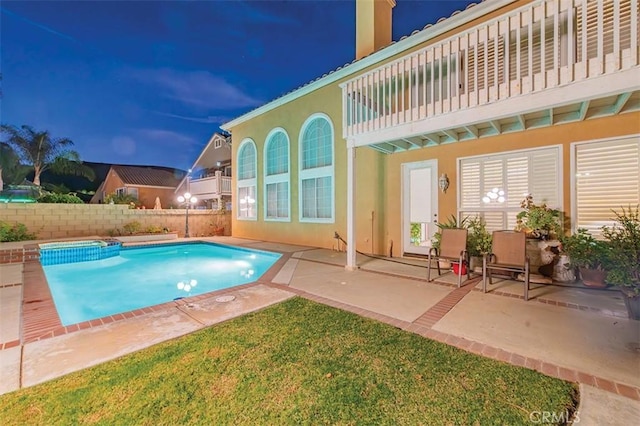 1731 Via Ln, Loma, Chino Hills, CA 91709 - view of swimming pool with a fenced backyard, a patio area, and a jacuzzi
