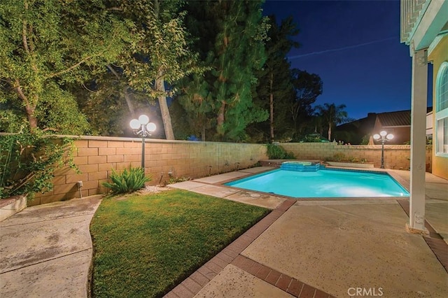 1731 Via Ln, Loma, Chino Hills, CA 91709 - pool at twilight featuring a patio