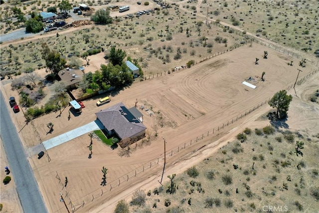 aerial view with a rural view and view of desert