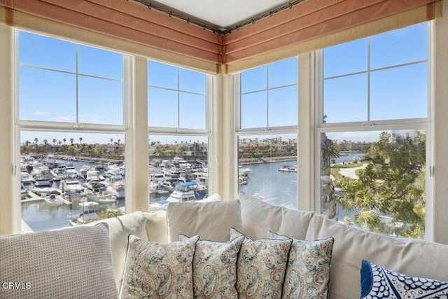 1551 Windshore Way, Oxnard, CA 93035 - sunroom featuring a water view and view of marina