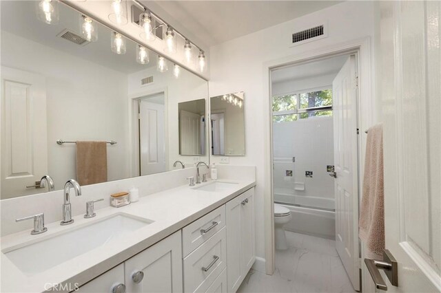 44 Edenbrook, Irvine, CA 92620 - full bath with visible vents, marble finish floor, and a sink