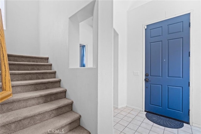 interior space featuring tile patterned flooring