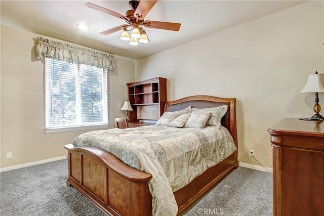 26371 Spyglass Dr, Lake Arrowhead, CA 92352 - carpeted bedroom featuring ceiling fan and baseboards