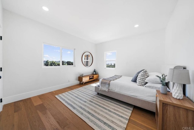 3792 Vista Pt, Bonita, CA 91902 - bedroom featuring baseboards, wood finished floors, and recessed lighting