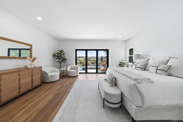 3792 Vista Pt, Bonita, CA 91902 - bedroom with wood finished floors, access to outside, and recessed lighting