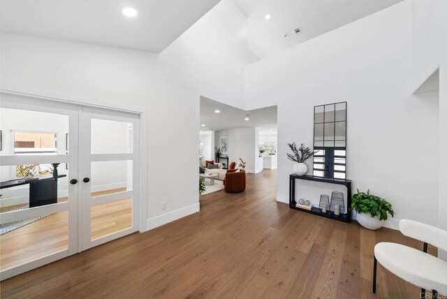 3792 Vista Pt, Bonita, CA 91902 - foyer featuring french doors, wood finished floors, recessed lighting, and baseboards