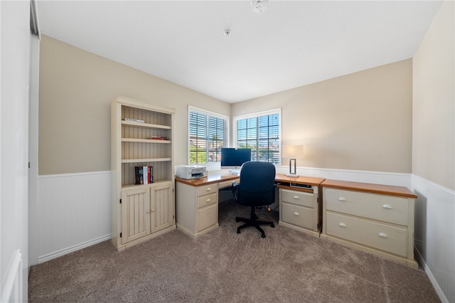 1525 Elegante Ct, Corona, CA 92882 - home office featuring a wainscoted wall and carpet