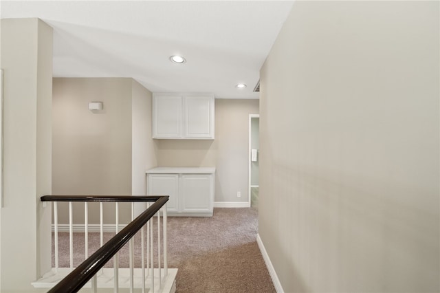 1525 Elegante Ct, Corona, CA 92882 - corridor with recessed lighting, light carpet, and baseboards