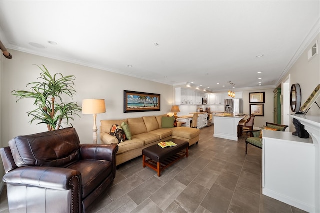 1525 Elegante Ct, Corona, CA 92882 - living room featuring crown molding and recessed lighting