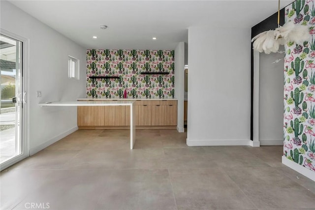 2175 N Sandra Rd, Palm Springs, CA 92262 - bar area featuring baseboards, recessed lighting, and wallpapered walls