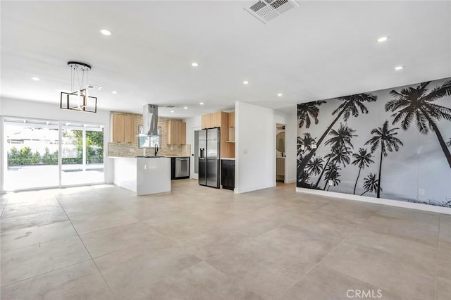 2175 N Sandra Rd, Palm Springs, CA 92262 - unfurnished living room with recessed lighting and baseboards