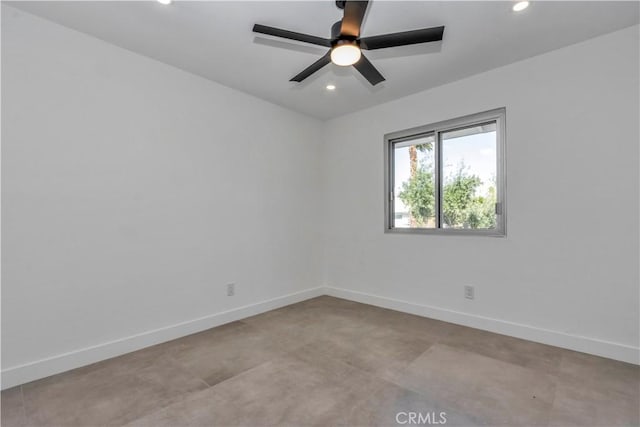 2175 N Sandra Rd, Palm Springs, CA 92262 - unfurnished room featuring recessed lighting, baseboards, and a ceiling fan