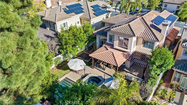 aerial view with a residential view