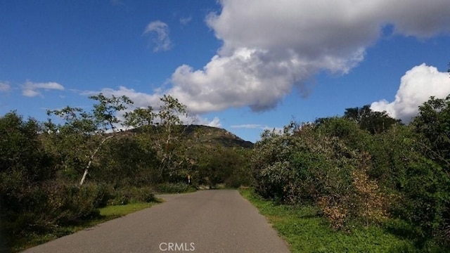 view of road with a mountain view