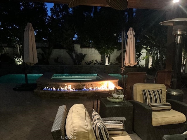 view of patio with an outdoor living space