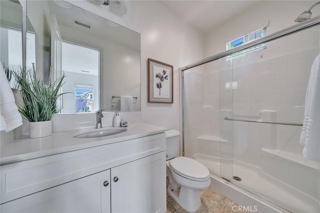 6014 Amora Dr, Chino Hills, CA 91709 - full bath with a shower stall, vanity, visible vents, and toilet