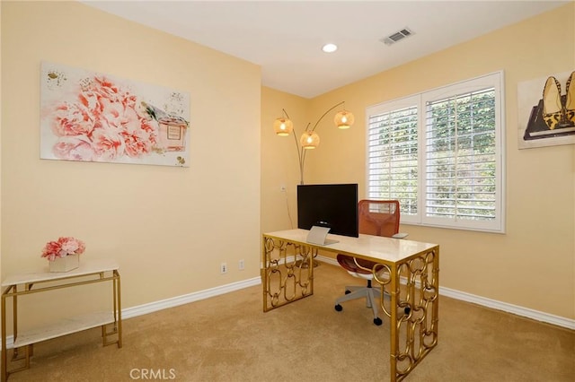 608 Chaparral Ct, Altadena, CA 91001 - home office featuring baseboards, carpet, and visible vents