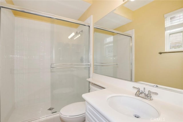 608 Chaparral Ct, Altadena, CA 91001 - full bathroom featuring vanity, a stall shower, and toilet