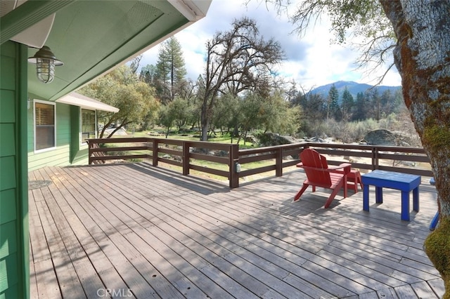 40957 Shandee Ln, Ahwahnee, CA 93601 - wooden deck with a mountain view