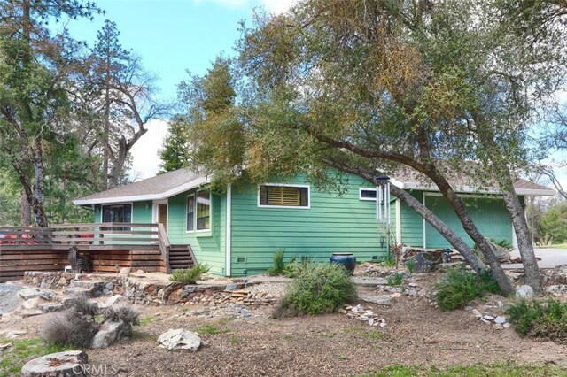 40957 Shandee Ln, Ahwahnee, CA 93601 - view of front of house with a wooden deck